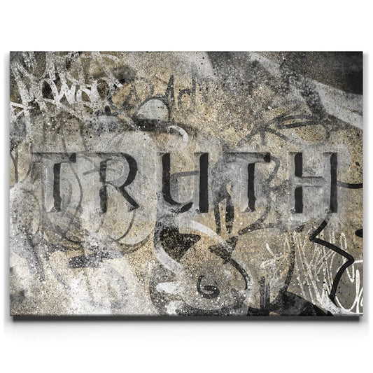 Truth Stone - Graffiti - Sepia Posters, Prints, & Visual Artwork TheGoatWallArt LANDSCAPE 24x18 0.75" STANDARD