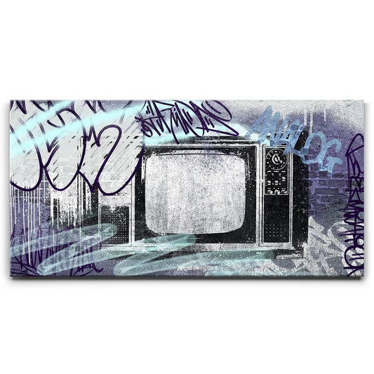 TV - Retro Graffiti Posters, Prints, & Visual Artwork TheGoatWallArt LANDSCAPE - WIDE 30x15 0.75" STANDARD