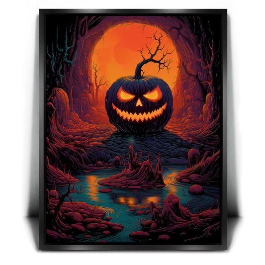 Twilight Pumpkin Posters, Prints, & Visual Artwork TheGoatWallArt PORTRAIT 18x24 1.70" BLACK FRAME