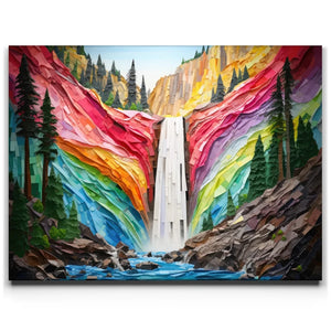 Vernall Falls, Yosemite - Paper Design Style