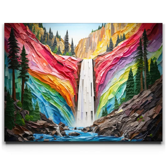Vernall Falls, Yosemite - Paper Design Style