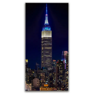 Vertical Panoramic View Of Empire State Building At Night