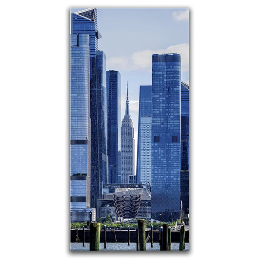 Vertical Panoramic View Of Empire State Building With Hudson Yards Posters, Prints, & Visual Artwork TheGoatWallArt PORTRAIT - TALL 15x30 0.75" STANDARD