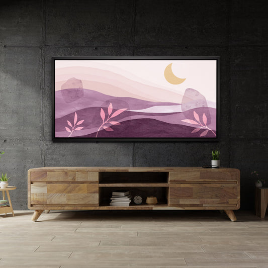 Violet Night - Boho Posters, Prints, & Visual Artwork TheGoatWallArt LANDSCAPE - WIDE 30x15 1.70" BLACK FRAME