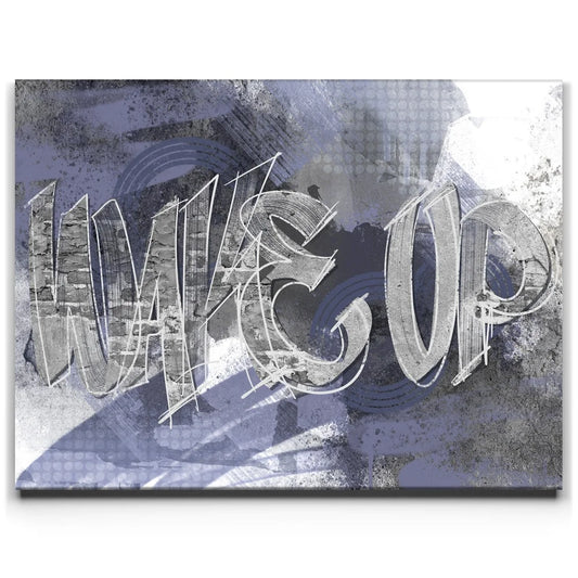 Wake Up Brick Wall - Calligraphy Posters, Prints, & Visual Artwork TheGoatWallArt LANDSCAPE 24x18 0.75" STANDARD