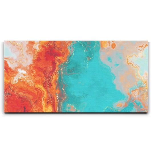 Warm Turquoise Posters, Prints, & Visual Artwork TheGoatWallArt LANDSCAPE - WIDE 30x15 0.75" STANDARD