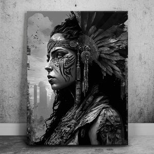 Warrior Pocahontas - Black and White
