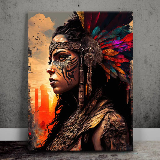 Warrior Pocahontas Posters, Prints, & Visual Artwork TheGoatWallArt PORTRAIT 18x24 0.75" STANDARD