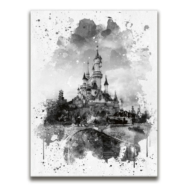 Featured image 1 for Watercolor Sleeping Beauty Castle - B & W