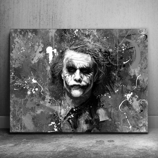 Why So Serious II - Black and White Posters, Prints, & Visual Artwork TheGoatWallArt LANDSCAPE 24x18 0.75" STANDARD