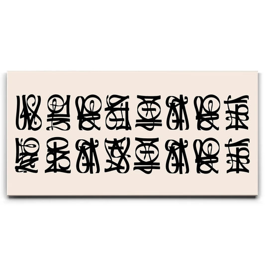 Work Hard Play Hard - Calligraphy II Posters, Prints, & Visual Artwork TheGoatWallArt LANDSCAPE - WIDE 30x15 0.75" STANDARD