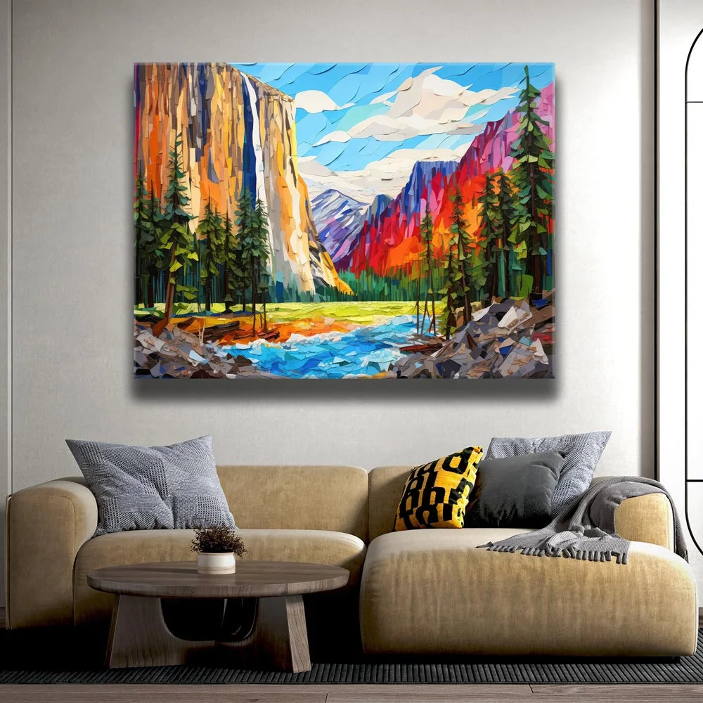 Featured image 2 for Yosemite Falls, Yosemite - Paper Design Style