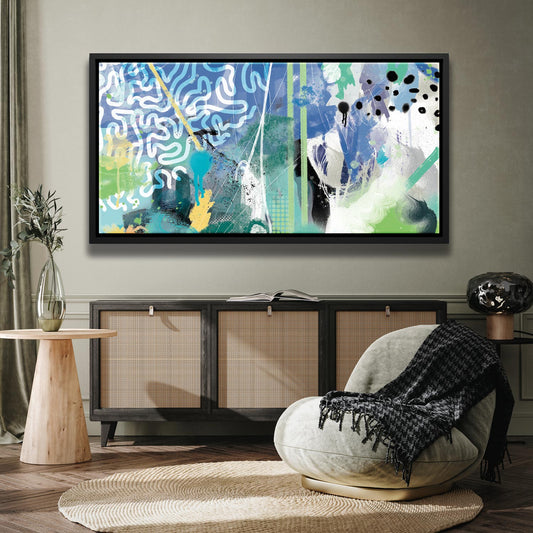 Abstract Mind Over Matter Posters, Prints, & Visual Artwork TheGoatWallArt LANDSCAPE - WIDE 30x15 1.70" BLACK FRAME