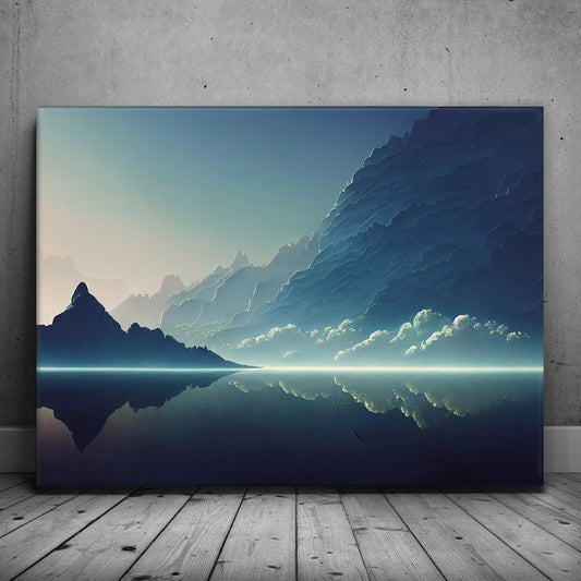 Frozen Bioluminescence Posters, Prints, & Visual Artwork TheGoatWallArt LANDSCAPE 24x18 0.75" STANDARD