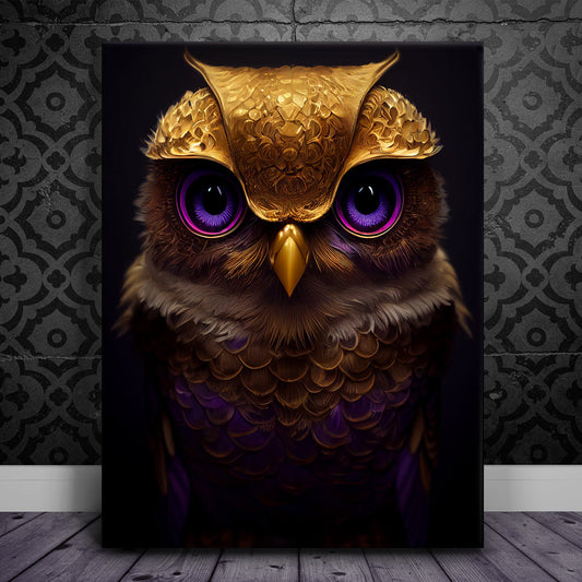 Magical Owl With Purple Eyes