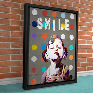 Smile Girl - Banksy Warhol Mashup - TheGOATWallArt