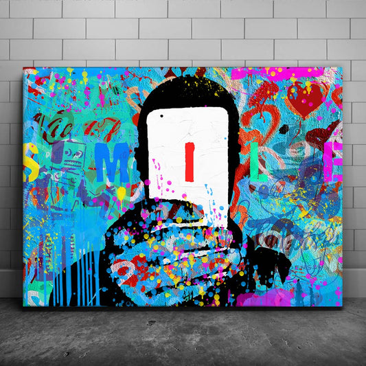 Smile Graffiti Posters, Prints, & Visual Artwork TheGoatWallArt LANDSCAPE 24x18 0.75" STANDARD