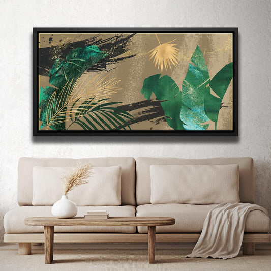 Tropical Jungle Posters, Prints, & Visual Artwork TheGoatWallArt LANDSCAPE - WIDE 30x15 1.70" BLACK FRAME
