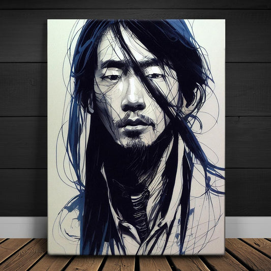 Unmasked Samurai Posters, Prints, & Visual Artwork TheGoatWallArt PORTRAIT 18x24 0.75" STANDARD