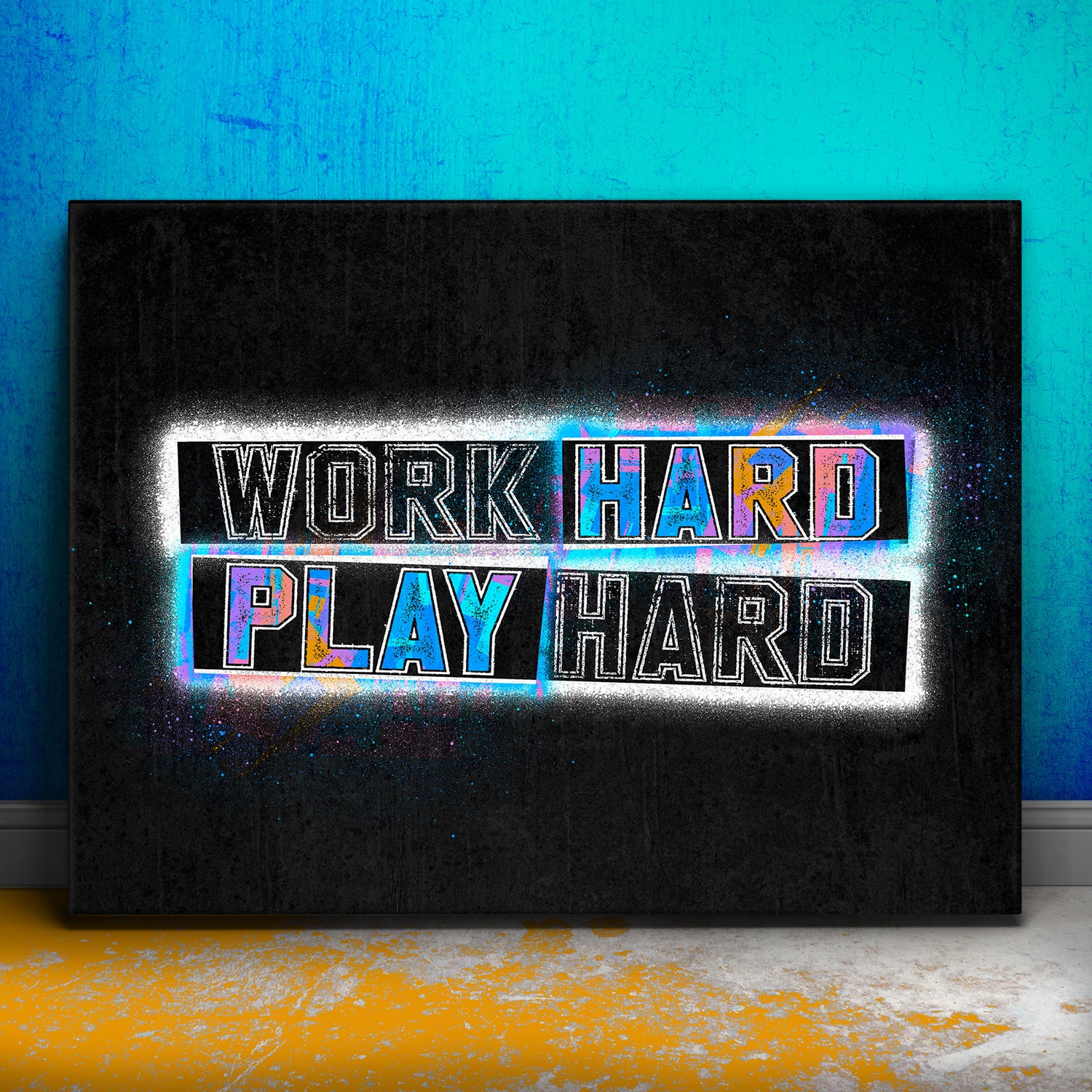 Work Hard Play Hard - Stencil